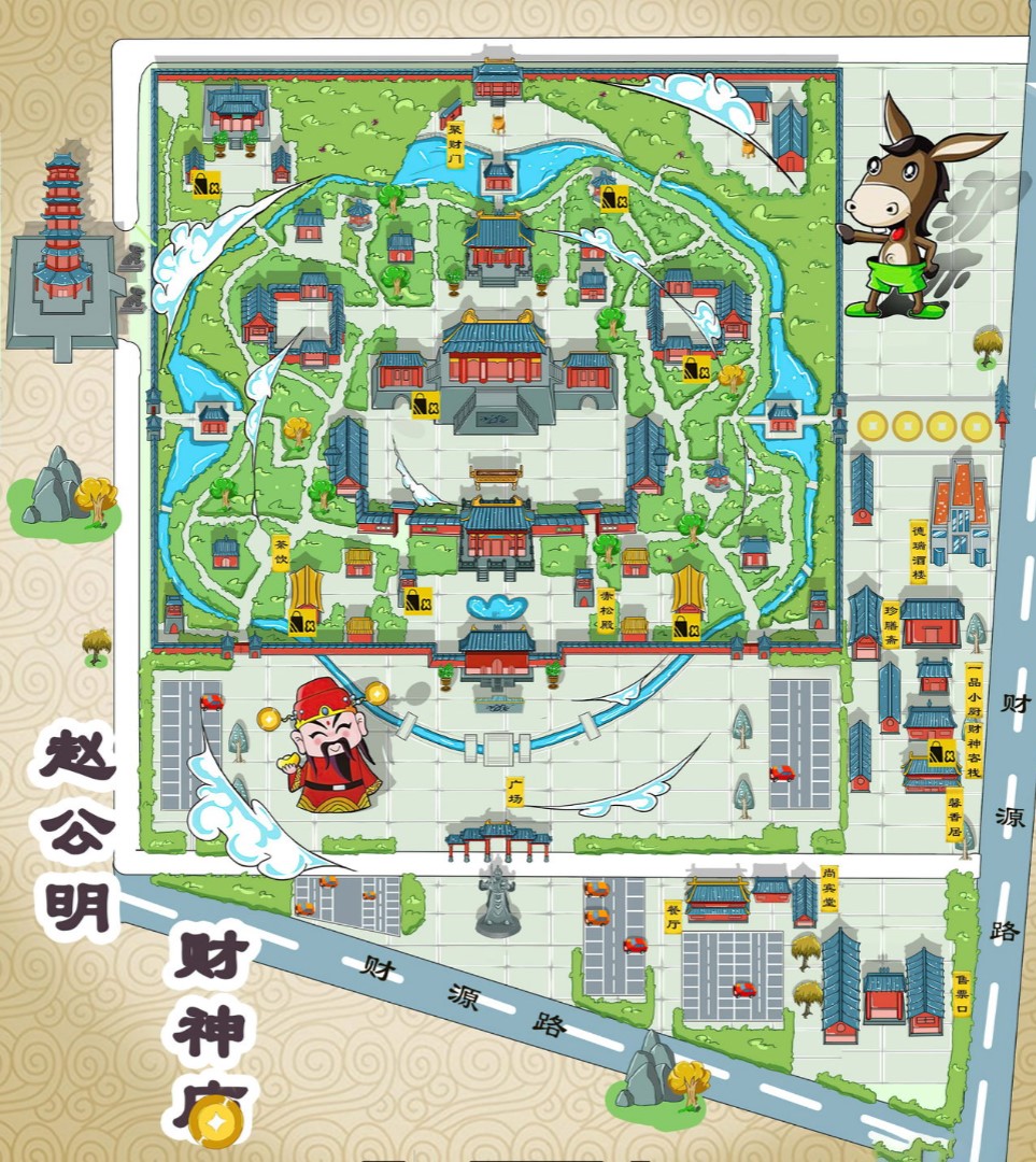 宣州寺庙类手绘地图